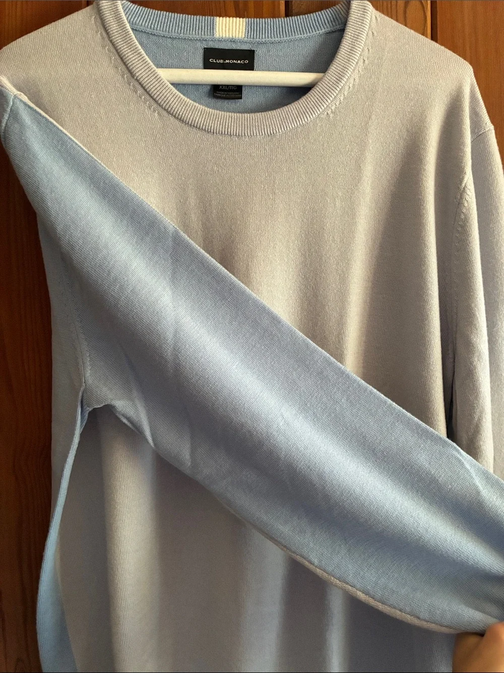 Club Monaco Light Blue Colorblock Crewneck Sweater